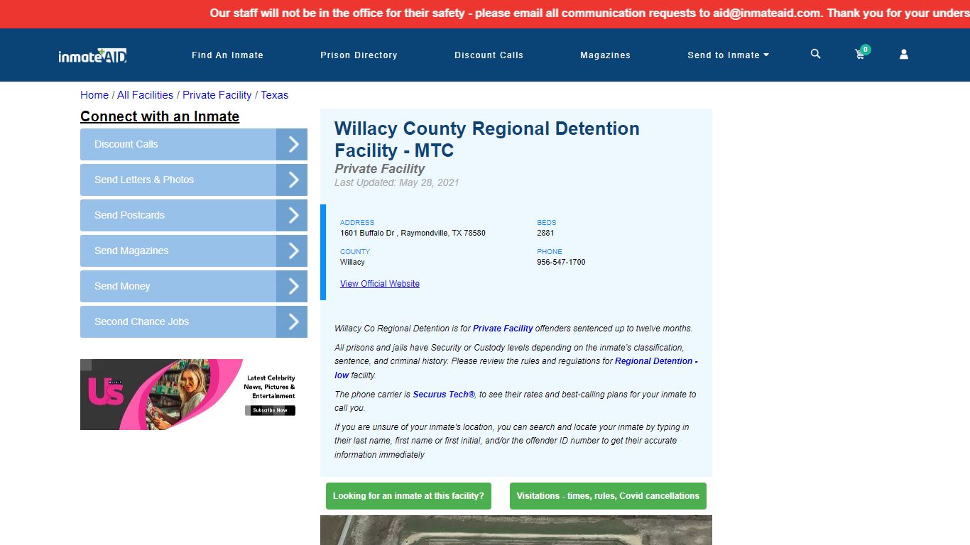 Willacy County Regional Detention Facility - MTC - Inmate ...