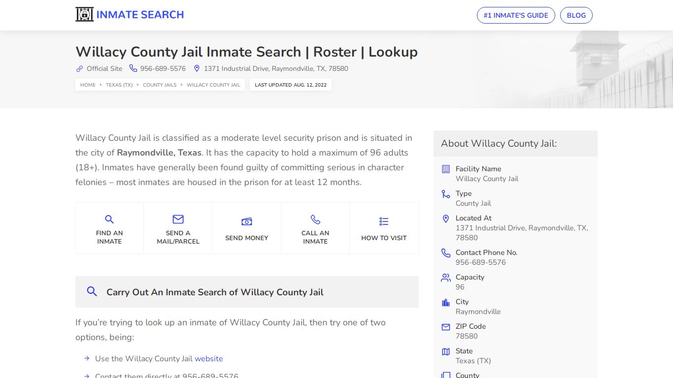 Willacy County Jail Inmate Search | Roster | Lookup
